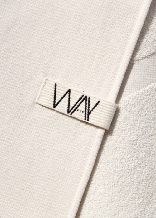 White WAY beach towel with hook detail