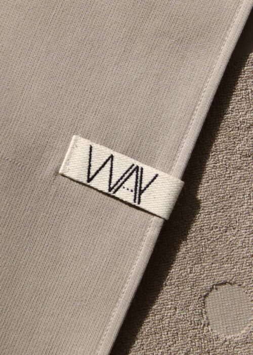 Grey WAY Beach towel with hook detail