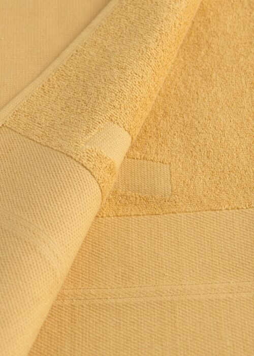 Yellow WAY beach towel close-up terry cotton detail