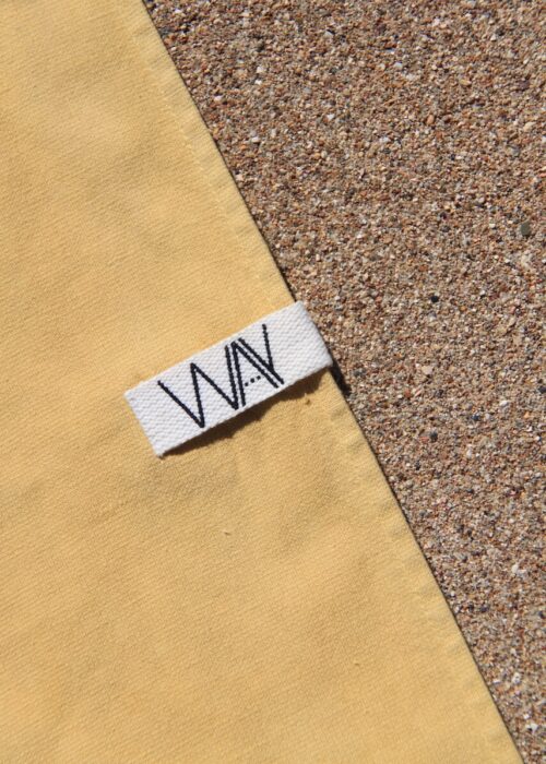 Yellow WAY Beach towel with hook detail
