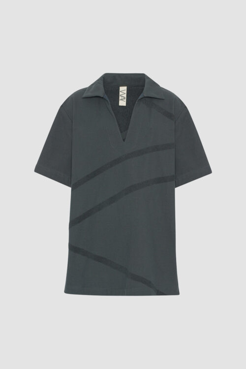 WAY ponza top polo in Charcoal dark grey