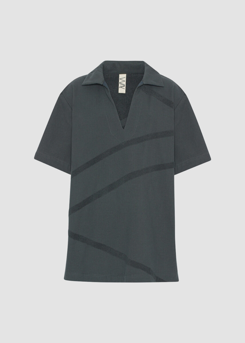 WAY ponza top polo in Charcoal dark grey