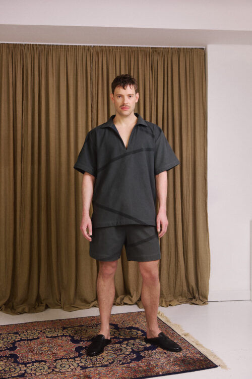 WAY ponza top polo in Charcoal dark grey