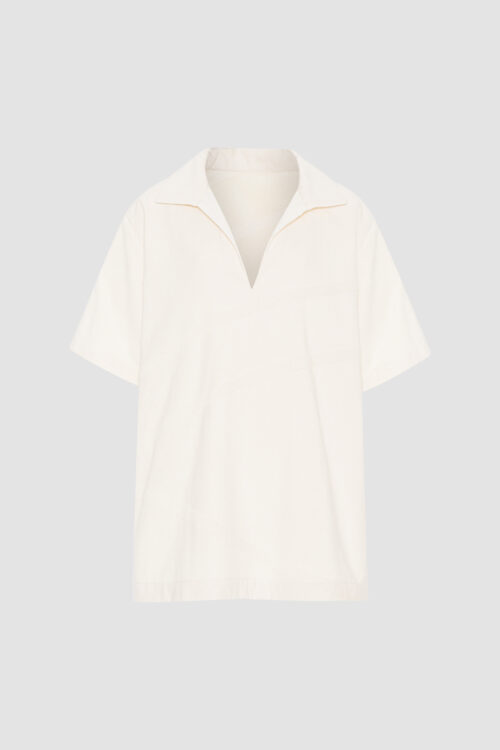 WAY Ponza polo top in SHEEL cream white