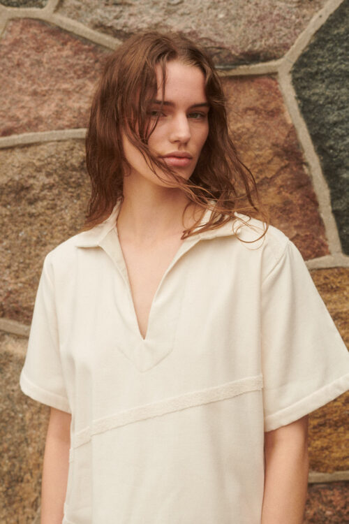 WAY Ponza Top in cream white for the beach in organic and recycled cotton