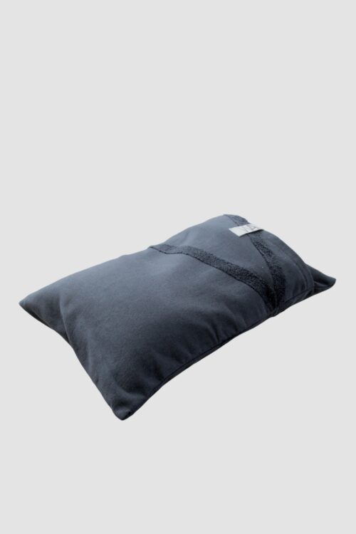 WAY Beach pillow in CHARCOAL dark grey side