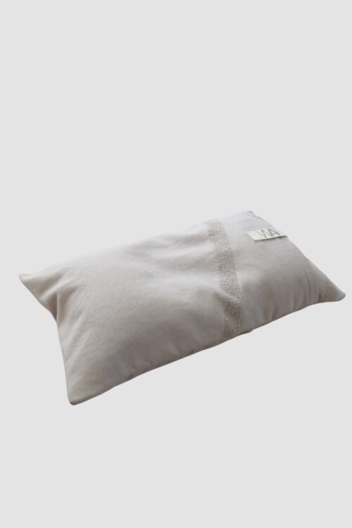 WAY inflatable travel pillow for the beach in STONE colour side shot