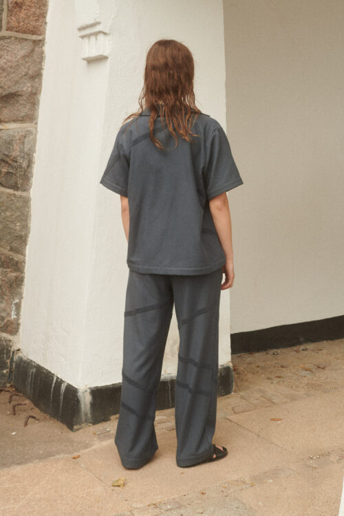 WAY Elba Pants in Charcoal grey on female model