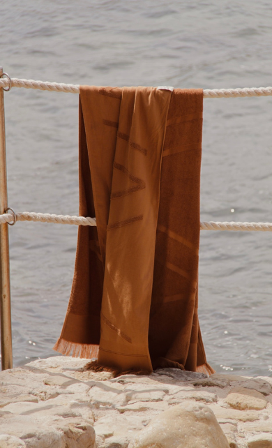 WAY beach towel in dark brown SAHARA
