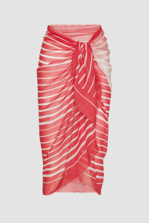 WAY x Petites pommes pareo sarong in red with sunset print